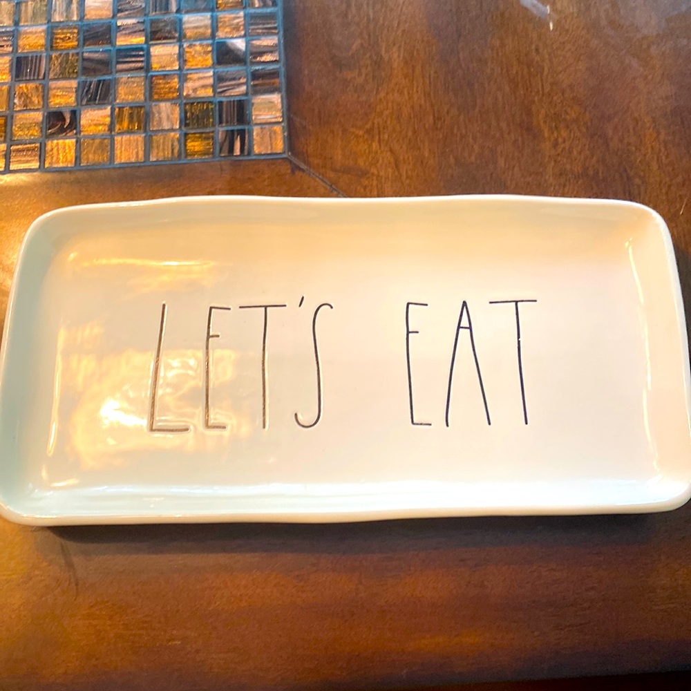 NWT Rae Dunn “Let’s Eat” serving platter
